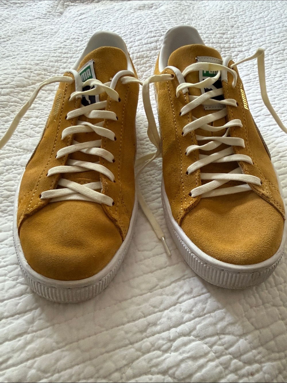 Puma Women's Mustard Yellow Suede Sneakers